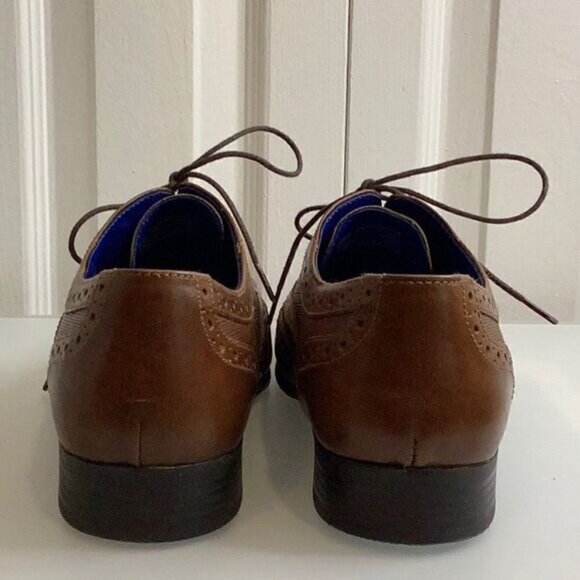 RED TAPE CARN 2 BROGUE MENS BROWN LEATHER LACE UP SHOES SIZE 9 - Picture 6 of 13